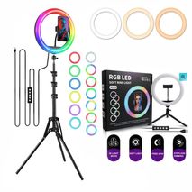 Aro De Luz 26 Cm Rgb Led Con Trípode Profesional 2 Mts