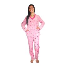 Pijama Termica Mujer Con Bolsillos Rosa Pepitas