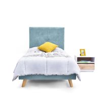 Set Verona Cabecero Liso+Base Sencillo Tela Marino+Mesa