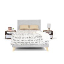 Set Verona Cabecero Liso+Base Semidoble Tela Plata+Mesas