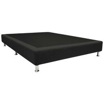 Base Cama Doble Woody, Negro, Con Tendido De Tablas