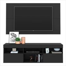 Rack Con Panel Florida Para Tv De Hasta 65 Pulgadas Negro