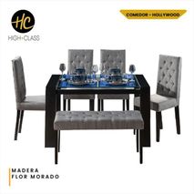 Juego De Comedor 6 Puestos Rectangular Hollywood