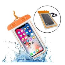 Impermeable Forro Naranja Neón Para Celular A Prueba De Agua