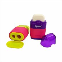 Sacapuntas Doble Con Deposito + Borrador Surtido