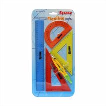 Set Geometrico Flexible 5 Piezas (Incluye Compas)