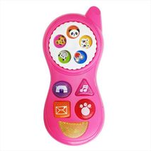 Teléfono Celular Juguete Musical Animale Bebe Niño + Bateria Fucsia