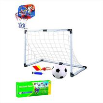 Cancha Futbol Baloncesto Juguete Armable Balón Set 2En1 Pimushop