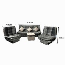 Muebles Click Clack Reclinables Color Gris En Tela Moderna Amigable Con Las Mascotas