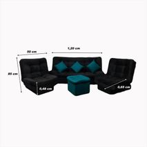 Juego De Salas Moderno Color Negro Pequeño Fácil De Limpiar Sofa Clic Clac 3 Posiciones