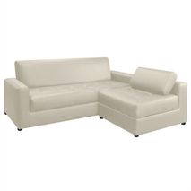 Muebles De Sala Moderna En L Color Blanco Sofa Esquinero En Tela Antifluido Amigable Con Las Mascotas
