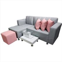 Juego De Sala Y Mueble Moderna En L Color Gris