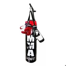 Saco De Boxeo con Relleno de 105cm + 2 Pares De Guantes + Soporte