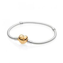 Brazalete Pandora Original 560719 Plata Cierre Corazón Brillante