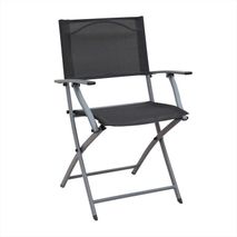 Silla Plegable Con Brazos Ada Gris Oscuro 49X54x84cm 7House