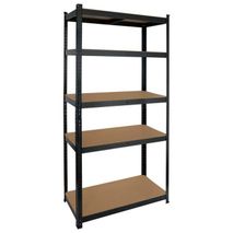 Estantería modular negra con 5 estantes regulables 180x90x40cm 875Kg