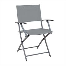 Silla Plegable Con Brazos Ada Gris Claro 49X54x84cm 7House