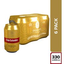 PRUEBA CERVEZA X 6 LATA DORADA CLUB COLOMBIA 1980 ml