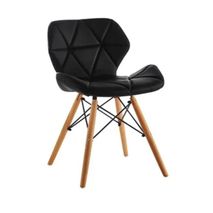Silla Eames En Cuerina Color Negro