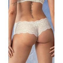 Panty Estilo Cachetero En Encaje Con Transparencias Y Bordes Redondeados 012969