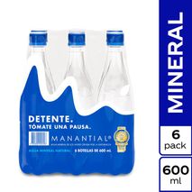 Agua MANANTIAL Sin Gas x6und 600ml(3600 ml)