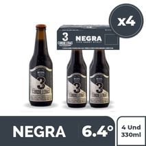 Cerveza Artesanal 3CORDILLERAS Negra Botella x4und 300ml (1320 ml)