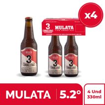 Cerveza Artesanal 3CORDILLERAS Mulata Botella x4und 330ml (1320 ml)