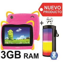 Tablet Niños 7 Pulgadas 3Gb Ram 32Gb Android + Parlante Bt Rosado