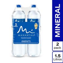 Agua MANANTIAL Sin Gas x2und 1.5L (3000 ml)