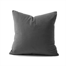 Cojin Decorativo Cuadrado En Tela Gris Oscuro