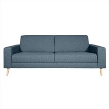 Sofá Cama Pequeño Viggo De 3 Plazas En Lino Gris.