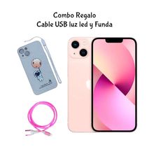 Iphone 13 128 Gb Rosa Reacondicionado + Regalo Cable De Carga Usb Con Luz Led Y Funda