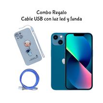 Iphone 13 128 Gb Azul Reacondicionado + Regalo Cable De Carga Usb Con Luz Led Y Funda