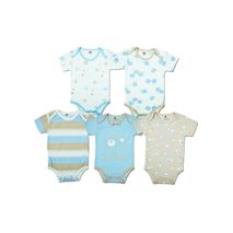 Set Body Bodies Mamelucos Bebe X5 Unidades Azul Osos