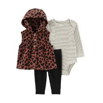 Set Chaleco Corazones Cafes