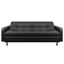 Sofá Cama Amoblando Sophie Cuero Sintético Negro