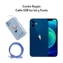 Iphone 12 128 Gb Azul Reacondicionado + Regalo Cable De Carga Usb Con Luz Led Y Funda