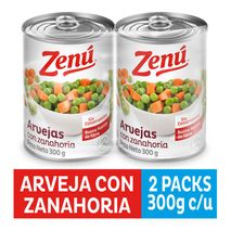 DUO PACK ARVEJA ZANAHORIA ZENU  (600  gr)