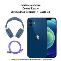 Celular Iphone 12 64 Gb Azul Reacondicionado + Regalo Airpods Max Genéricos Y Cable Led