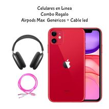 Celular Iphone 11 128 Gb Rojo Reacondicionado + Regalo Airpods Max Genéricos Y Cable Led