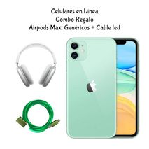 Celular Iphone 11 128 Gb Verde Reacondicionado + Regalo Airpods Max Genéricos Y Cable Led