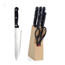 Set Cuchillos Cocina 8 Piezas Acero Inoxidable Base De Madera