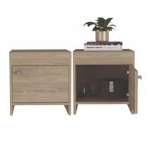Mesa De Noche Tutto, Beige, Con Cajón Para Guardar Objetosx2