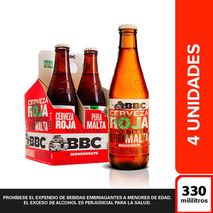 Cerveza Artesanal BOGOTA BEER COMPANY Monserrate Roja Botella x4und 330ml (1320  ml)