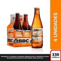 Cerveza Artesanal BOGOTA BEER COMPANY Cajicá Miel Botella x4und 330ml (1320  ml)