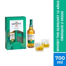 Whisky GLENLIVET Single Malt Scotch + Obsequio 12 años (700  ml)