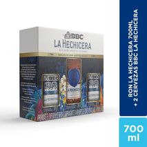 Ron LA HECHICERA Extra añejo + 2 cervezas BBC  (700  ml)