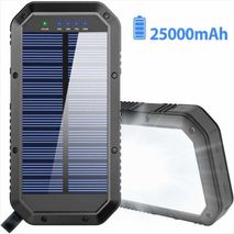 Batería De 25000 Mah Con Cargador Solar Y 36 Led