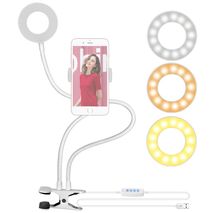 Neewer Usb Mesa Anillo De Luz Teléfono Movil Regulable Abrazadera Selfie Luz