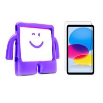 Estuche Forro Antigolpes + Vidrio Para Ipad 10Ma Gen 10.9 Morado